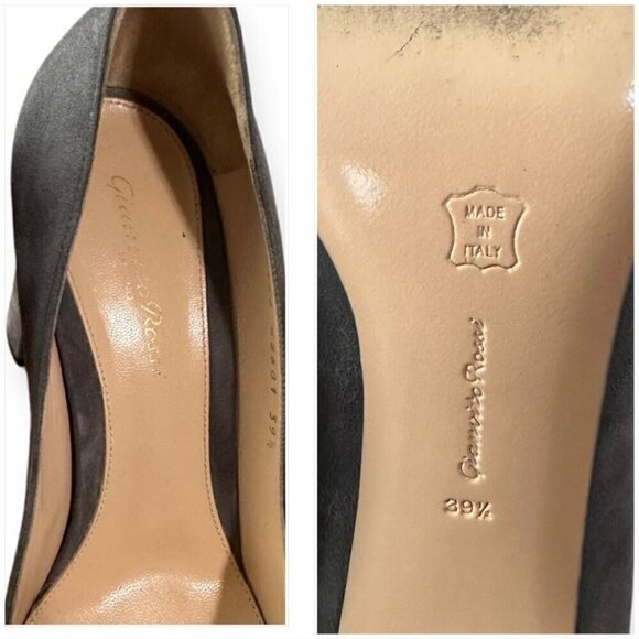 Gianvito Rossi Round Toe 85mm Block Heel Pumps, Gray Suede, 39.5 EU - Picture 10 of 12